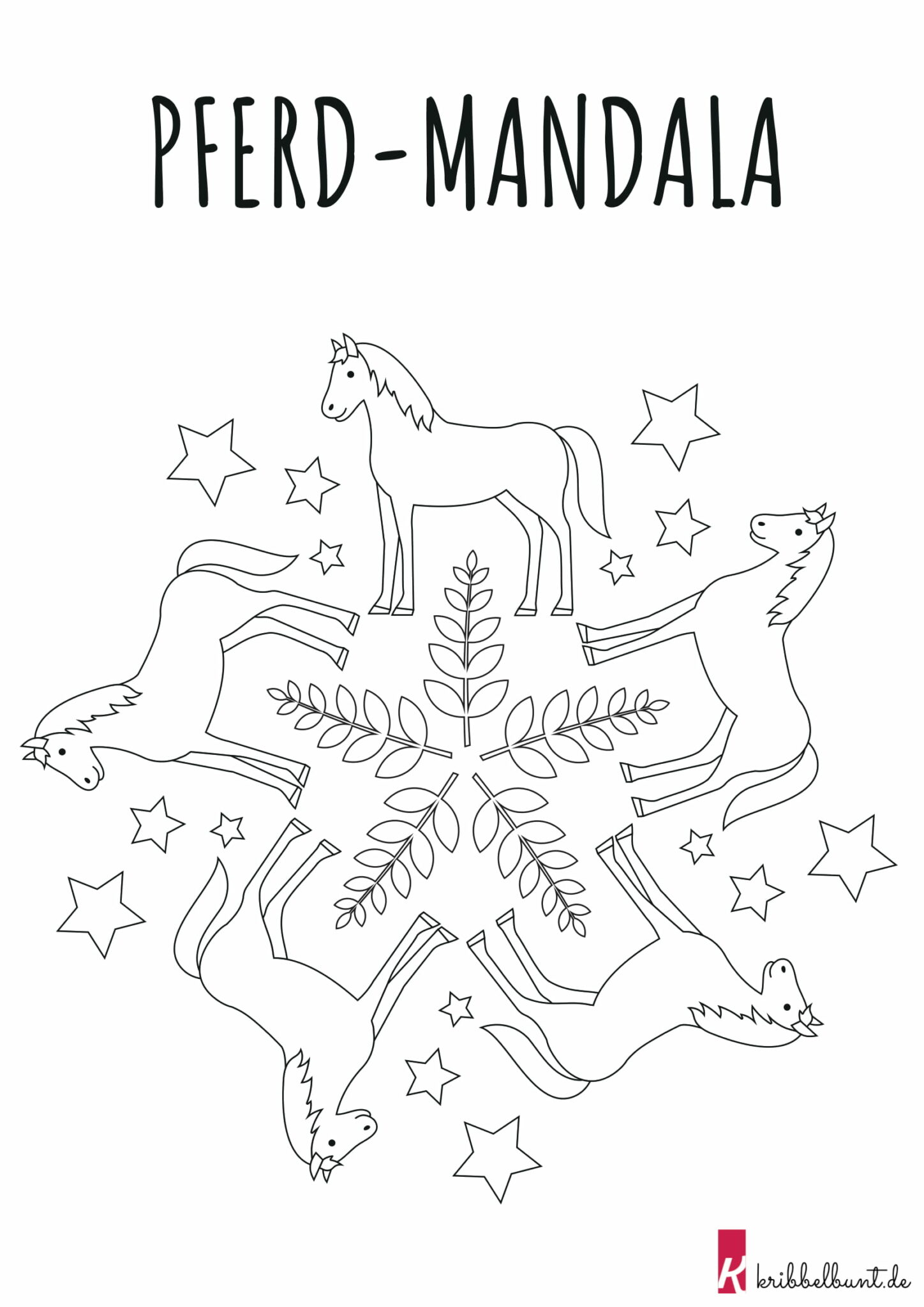 Pferde-Mandala » Ausmalbilder Pferde | kribbelbunte Ausmalbilder